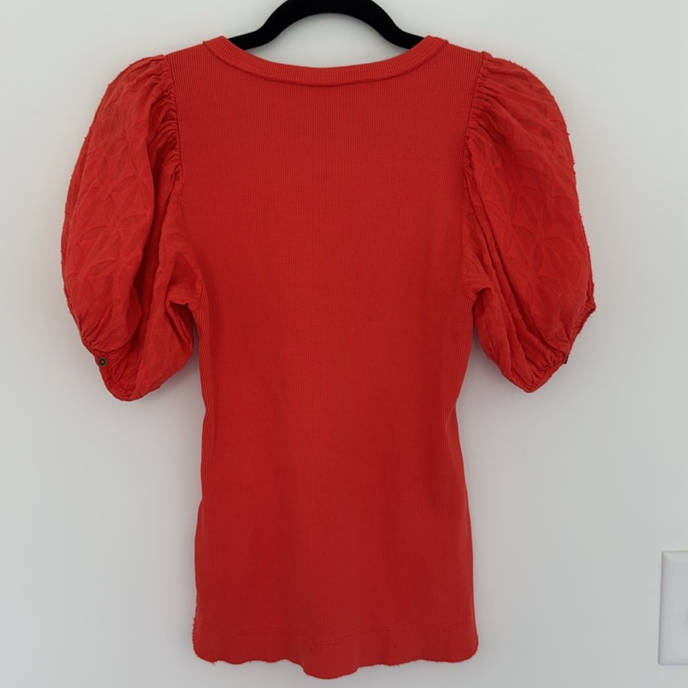 Pilcro Red Puff Short Sleeve Blouse - Size XS - Picture 6 of 7
